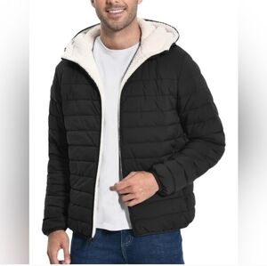 Men's Calvin Klein Infinite Stretch Puffer Jacket Sherpa Black Warm Winter Coat